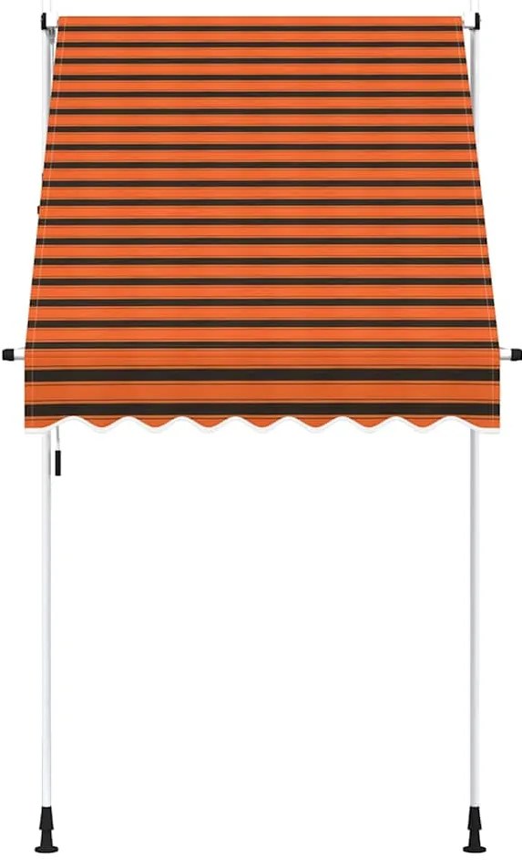 Toldo retrátil manual 150 cm laranja e castanho