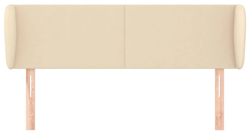 Cabeceira de cama c/ abas tecido 147x23x78/88 cm creme