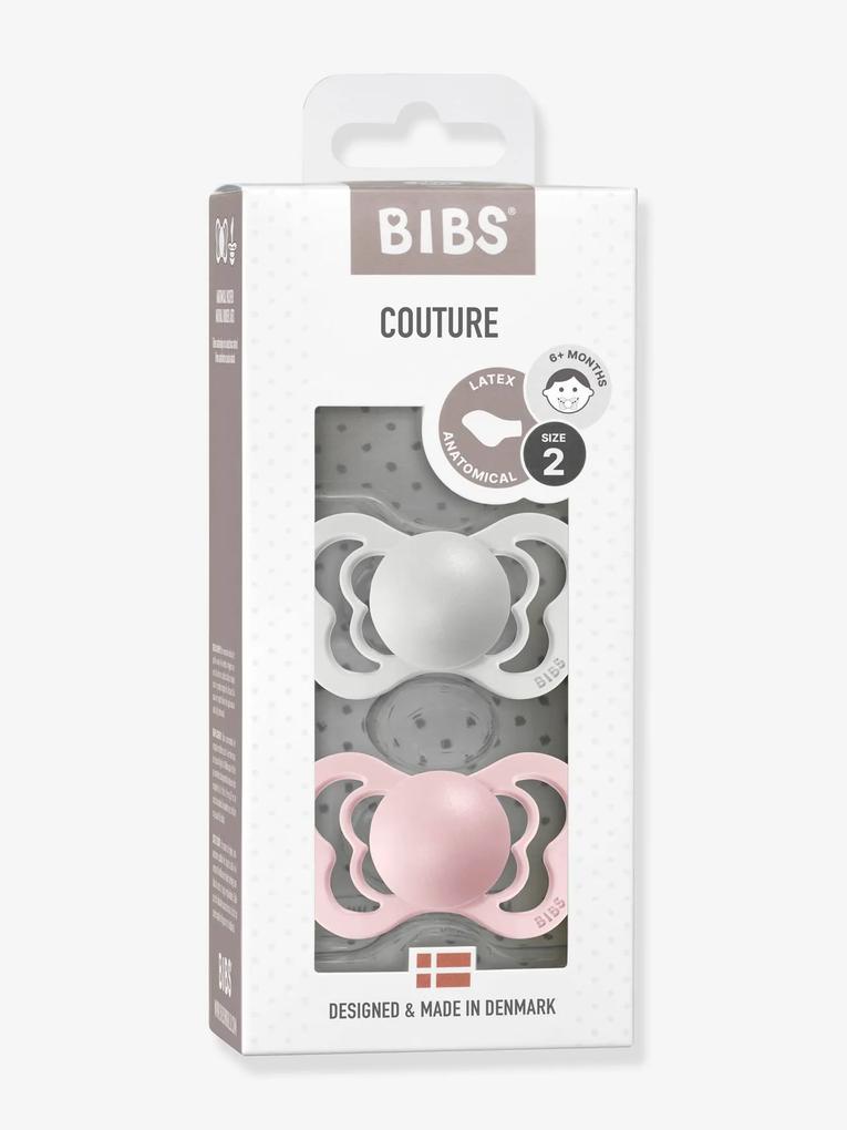 Lote de 2 chupetas BIBS Couture, tamanho 2 dos 6 aos 18 meses rosa claro bicolor/multicolor