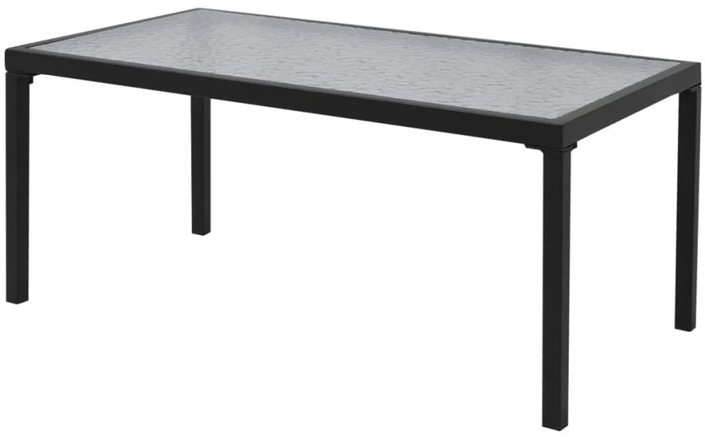 4 pcs conjunto lounge para jardim textilene preto