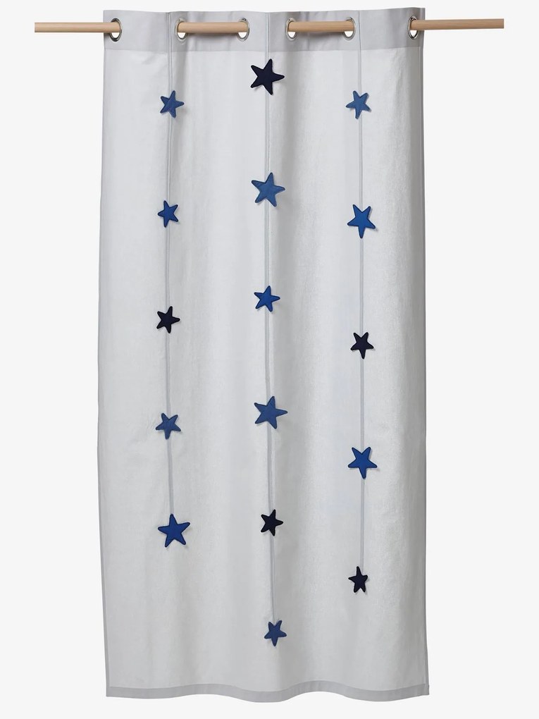 Cortina tema Explorador, para menino cinzento / estrelas