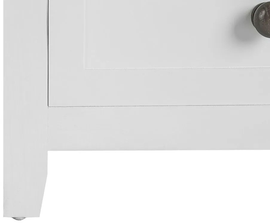 Mesa de cabeceira com 2 gavetas branca e castanha LAYOLA Beliani