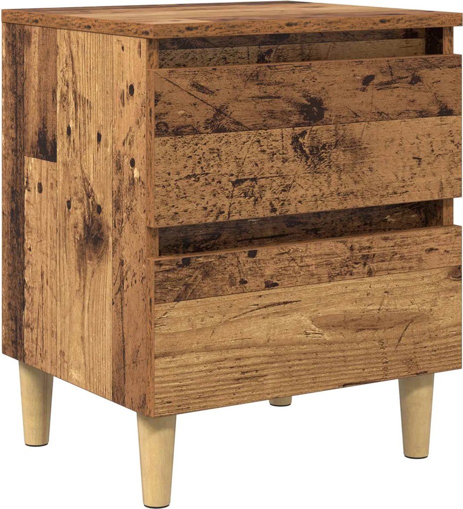 vidaXL Armário de cama com gaveta Madeira Antiga 40 x 35 x 50 cm