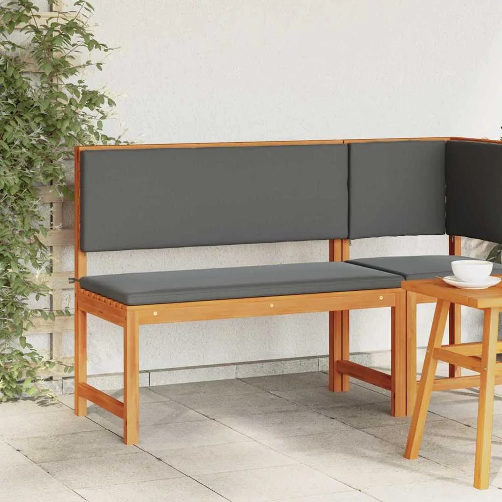 Banco de Jardim vidaXL com Almofadas 100x50x91 cm Madeira Sólida de Ac