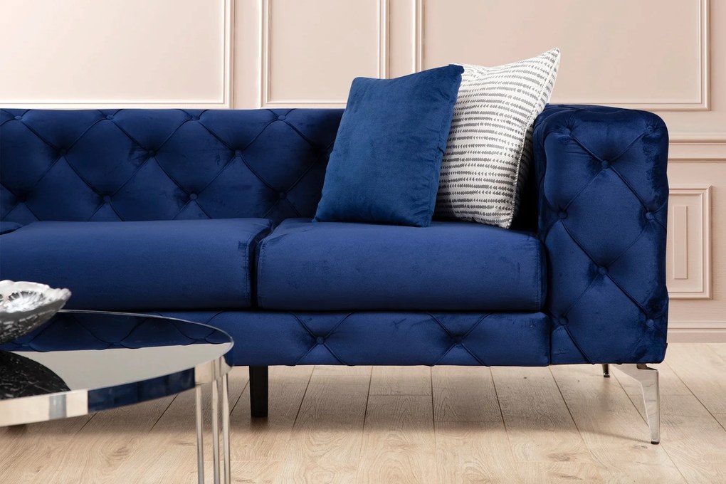 Sofá de 2 Lugares Como – Azul Marinho – 197 x 70 x 90 cm