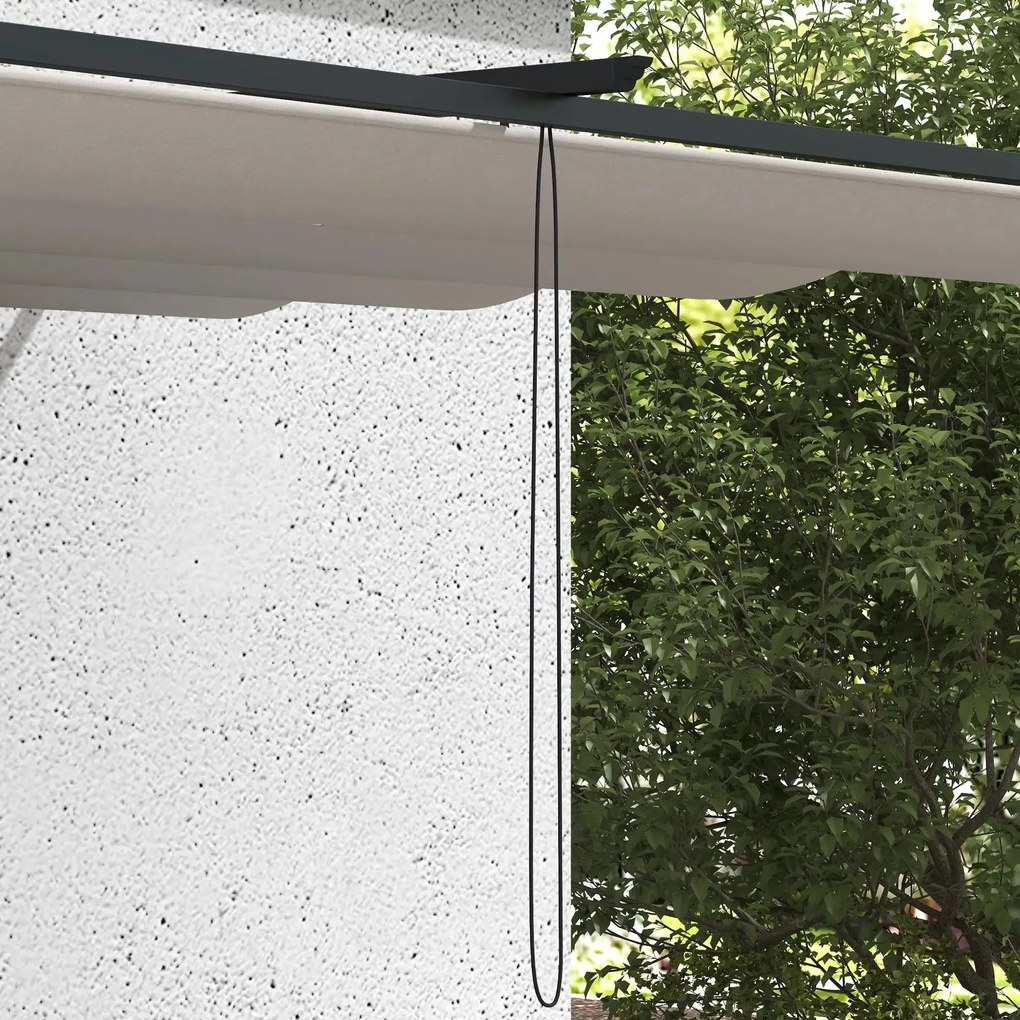 Pérgola de Parede com Toldo Retrátil – Modelo Coimbra – 3,9x2,9 m – Es