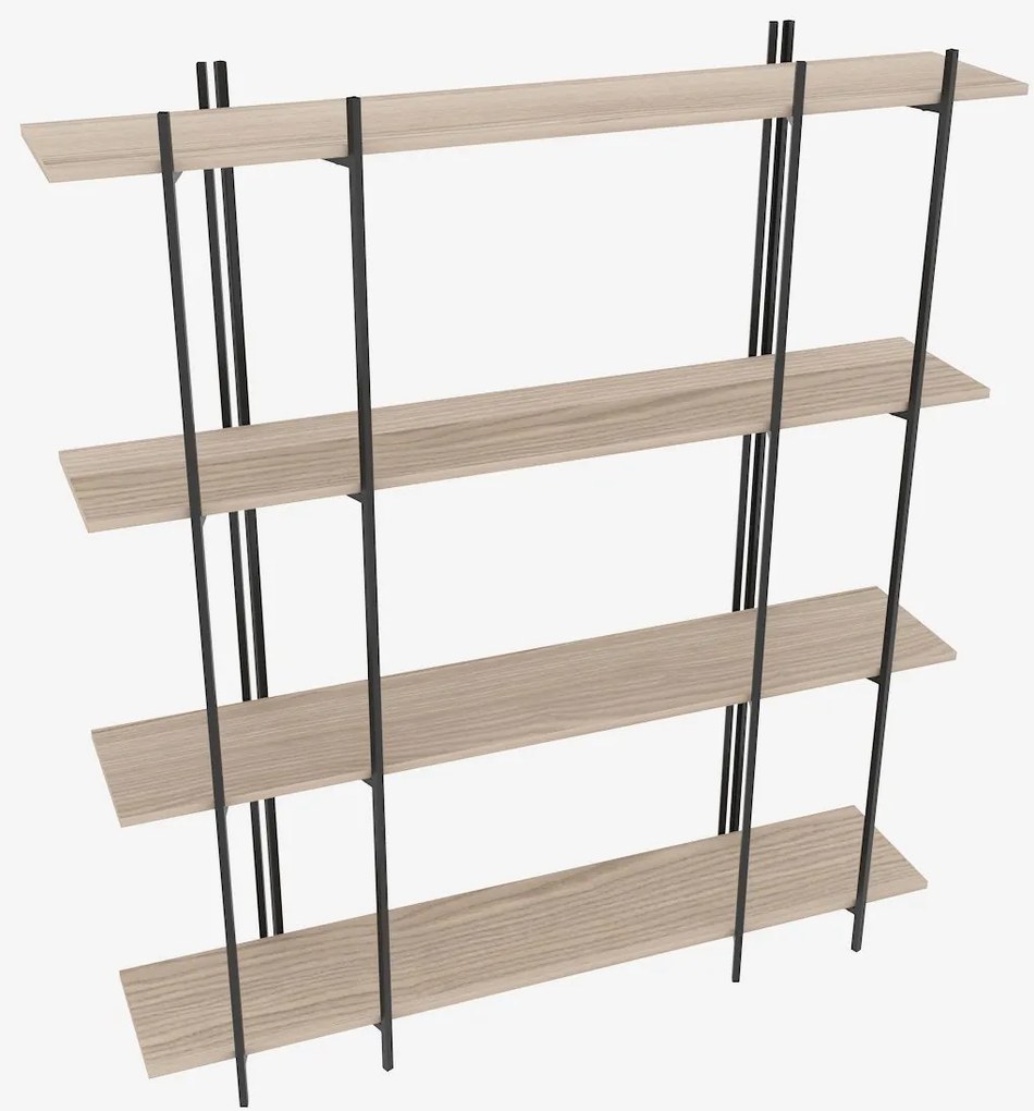 Estante Moss – Carvalho e Preto – 160x180x29,6 cm