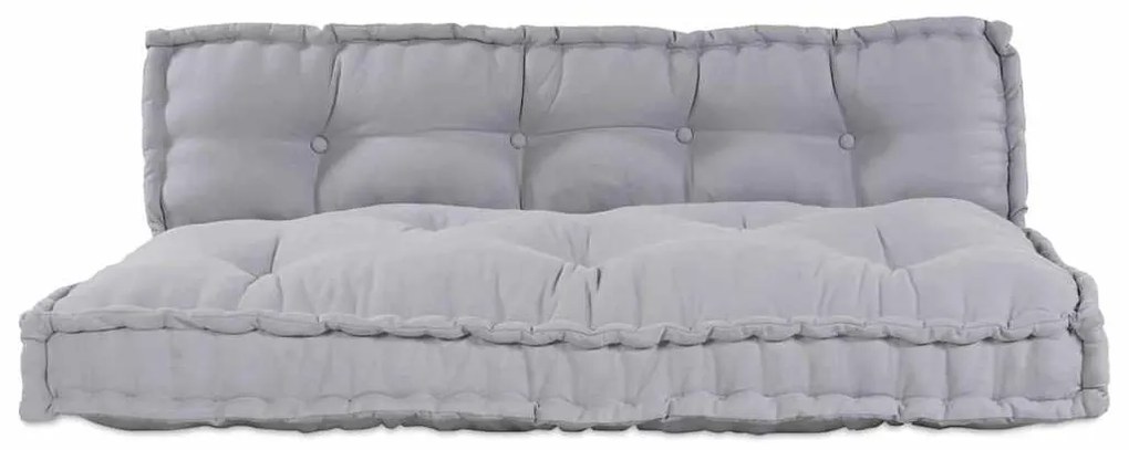 Almofada de Sofá Pallet 2 pcs Cinzeto Poliéster