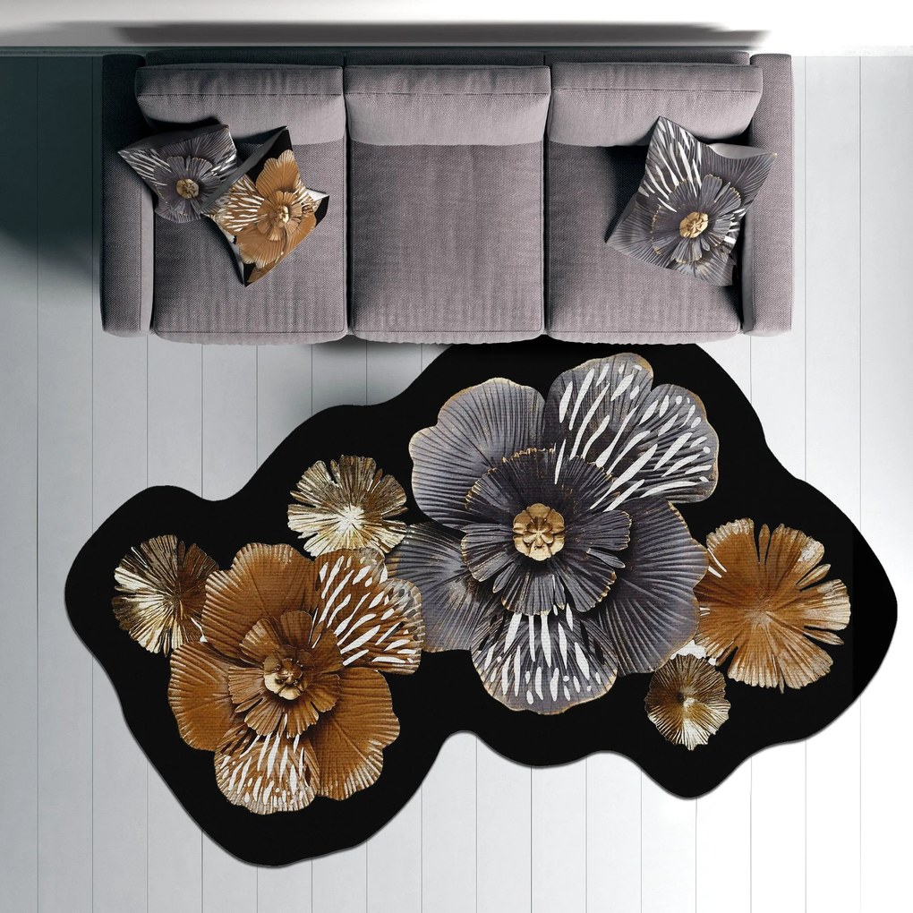 Tapete Torino – 40x60 cm – Cinzento, Castanho, Branco e Preto