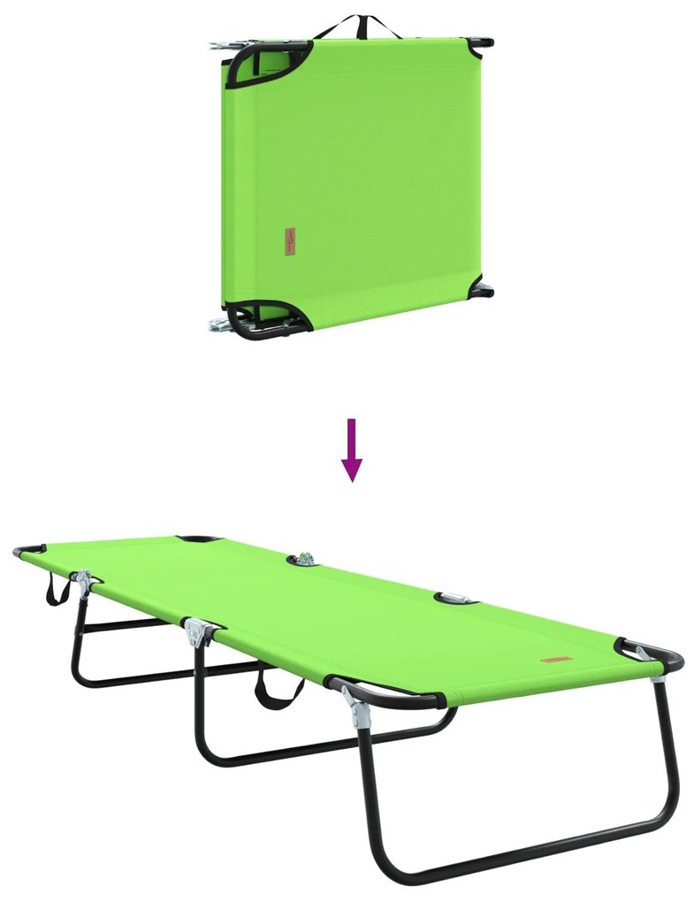 Espreguiçadeira Dobrável 2 pcs Verde Portátil Tecido Oxford 600D