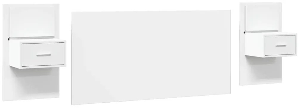 Cabeceira de cama c/ armários 160cm derivados de madeira branco