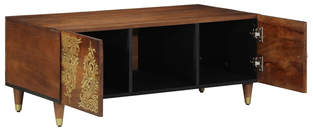 Mesa de Centro 100x54x40 cm Madeira Sólida de Manga