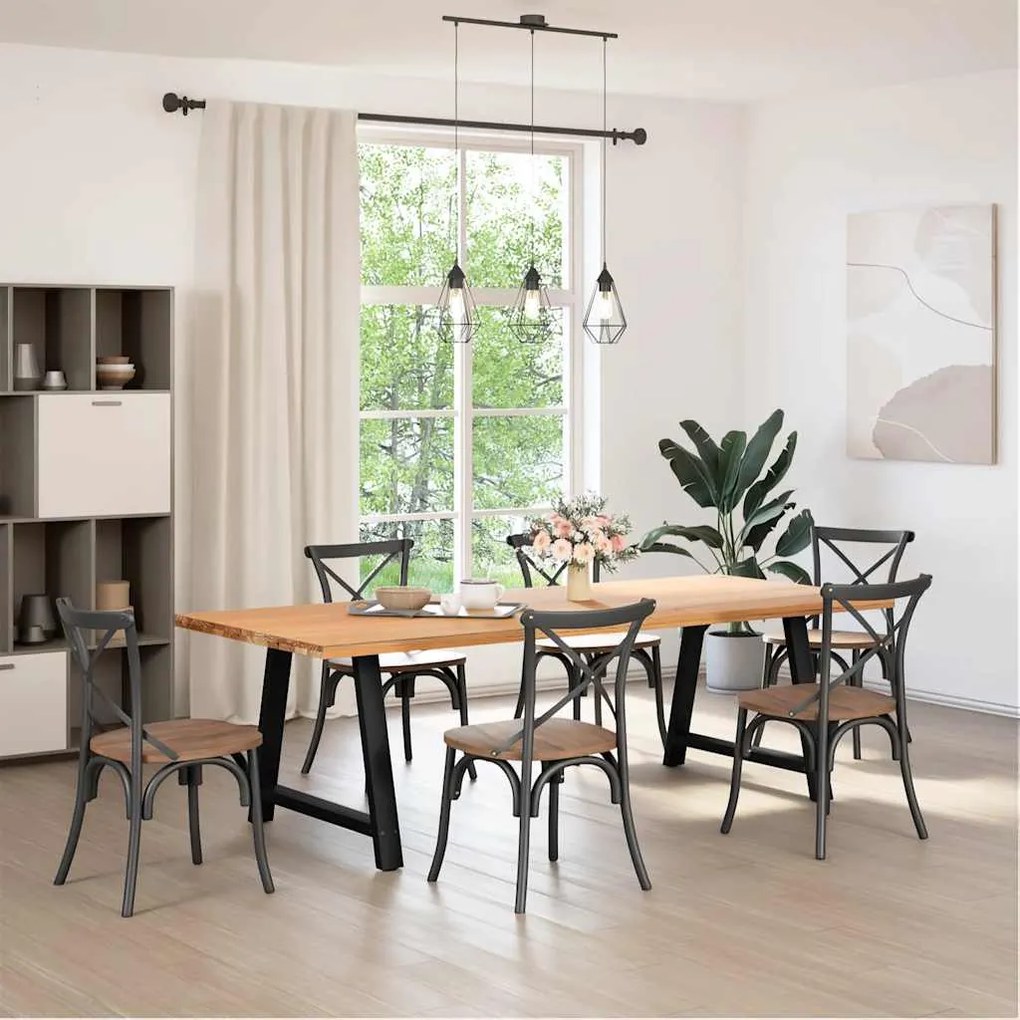 Pés para mesa de jantar em formato A, 2 peças, preto, 100x(72-73) cm,