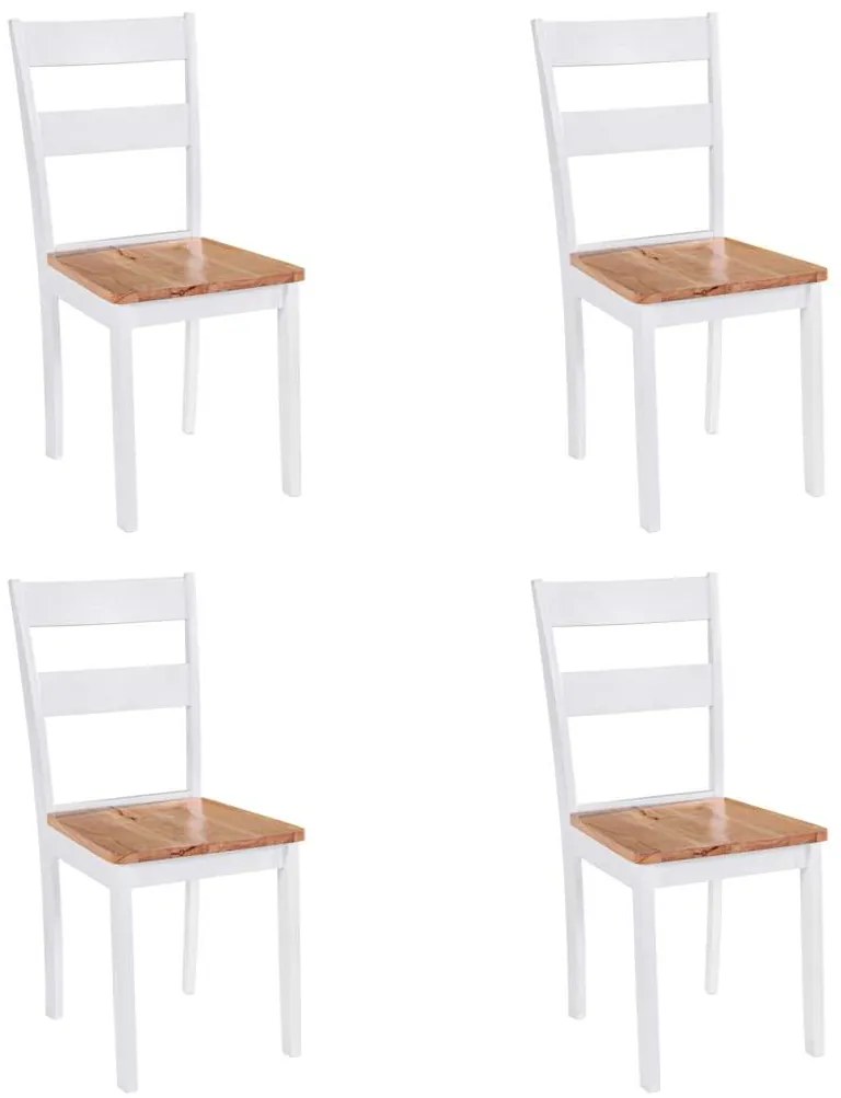 Cadeiras de jantar 4 pcs madeira de seringueira maciça branco