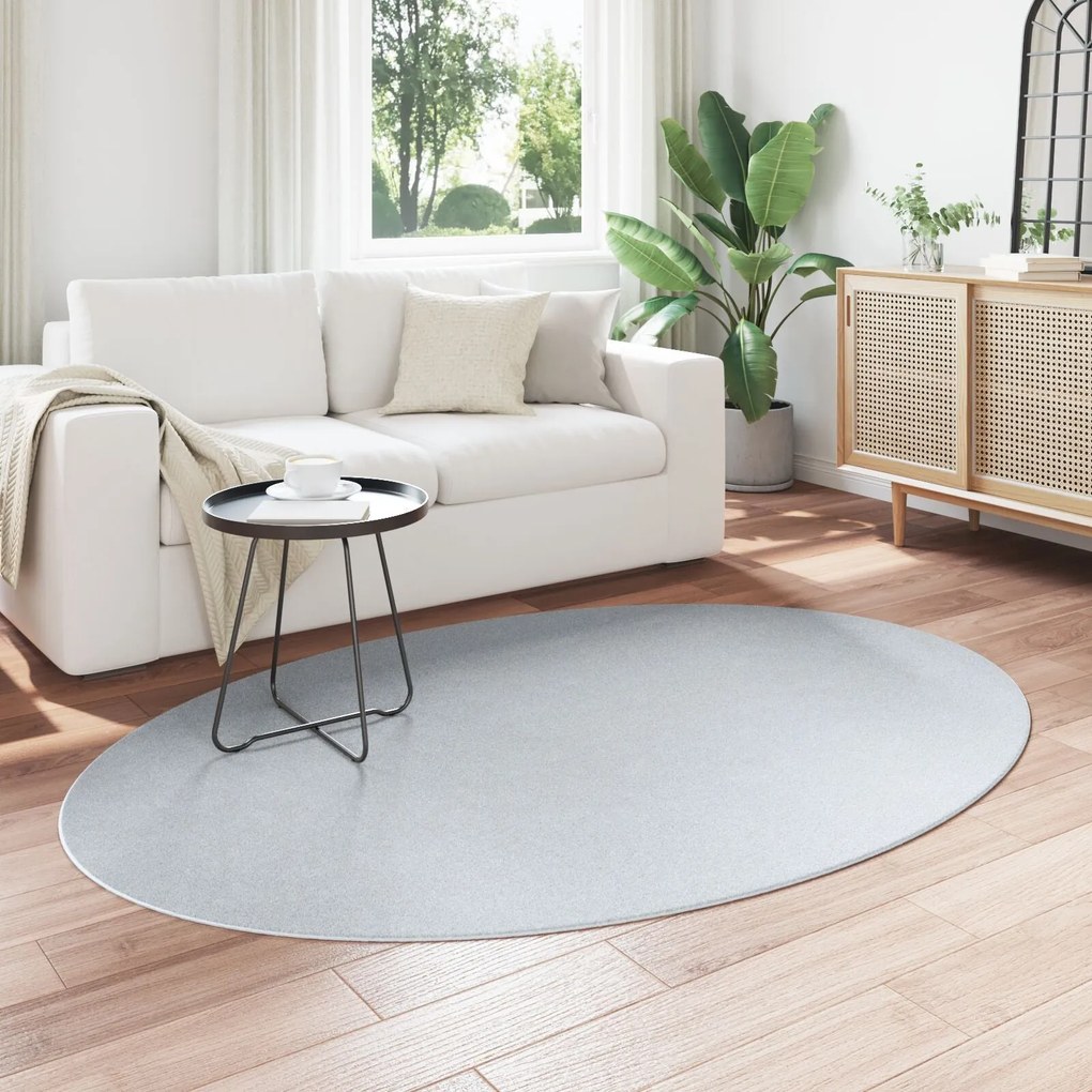 Tapete Oval 'HUARTE'Cinza 140x200 cm