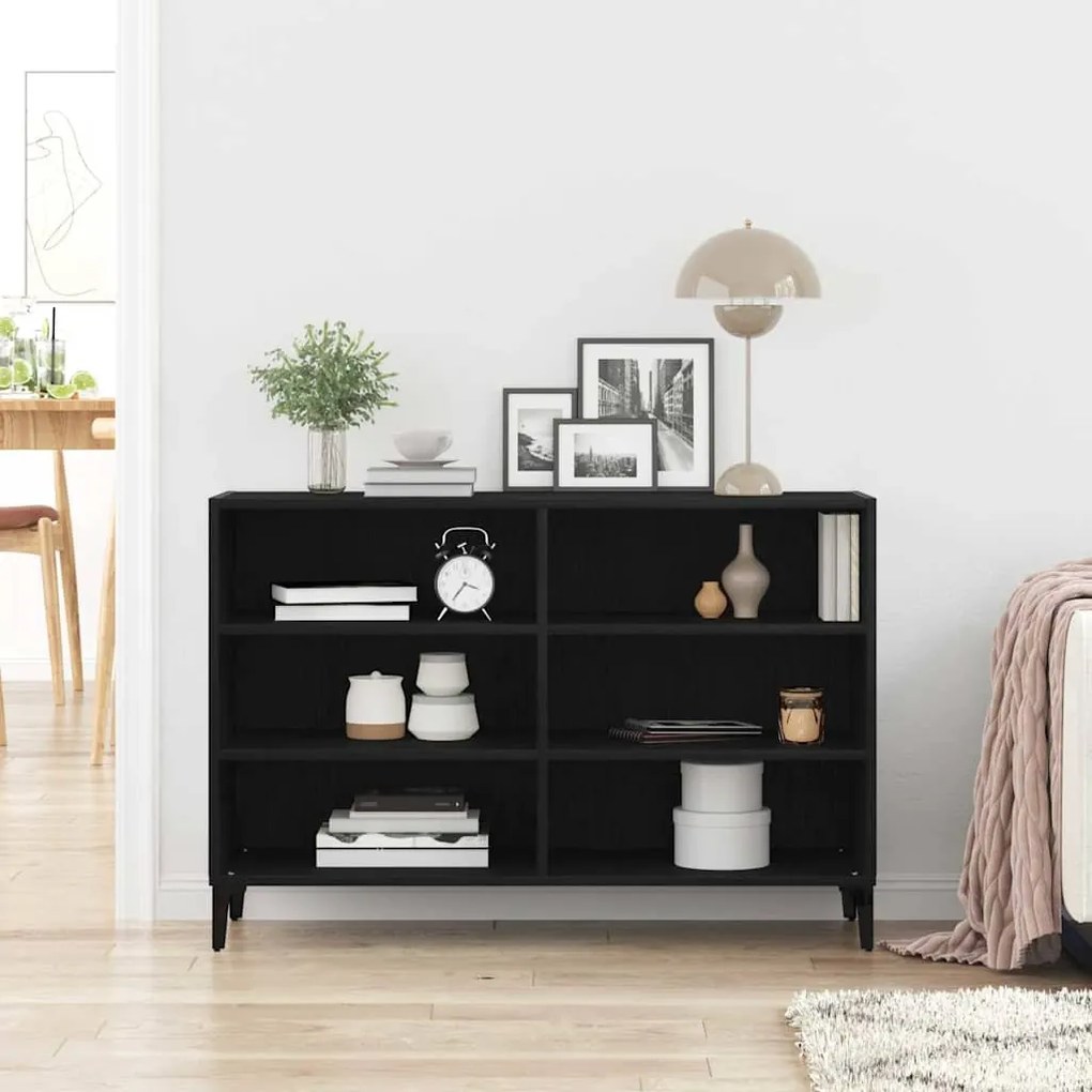 Sideboard vidaXL Carvalho Preto 103,5x35x70 cm de madeira de engenhari