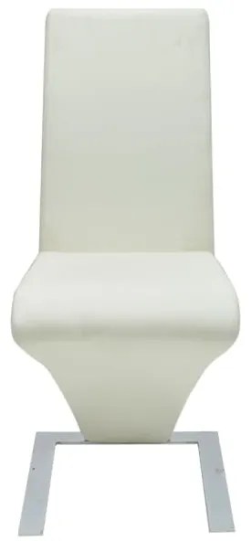 Cadeiras de jantar 2 pcs couro artificial branco