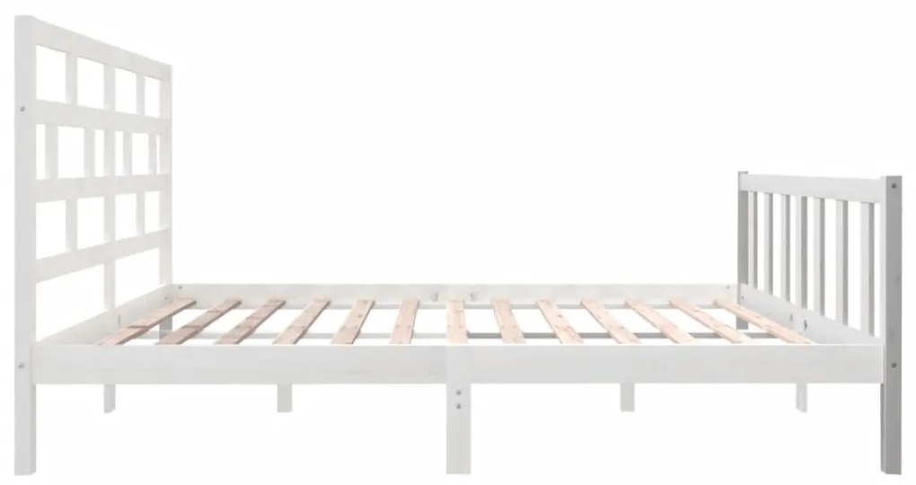 Estrutura de cama king 150x200 cm pinho maciço branco