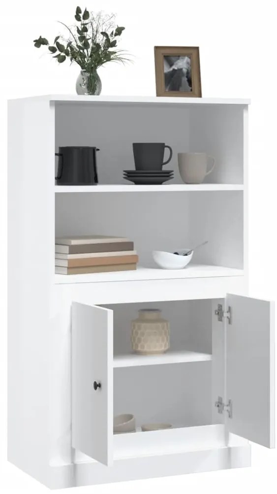 Armário alto derivados madeira 60x35,5x103,5cm branco brilhante