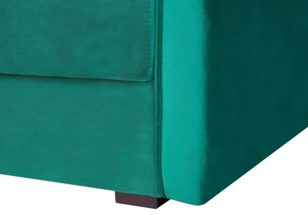 Sofá-cama de 3 lugares com arrumação em veludo verde esmeralda EKSJO Beliani