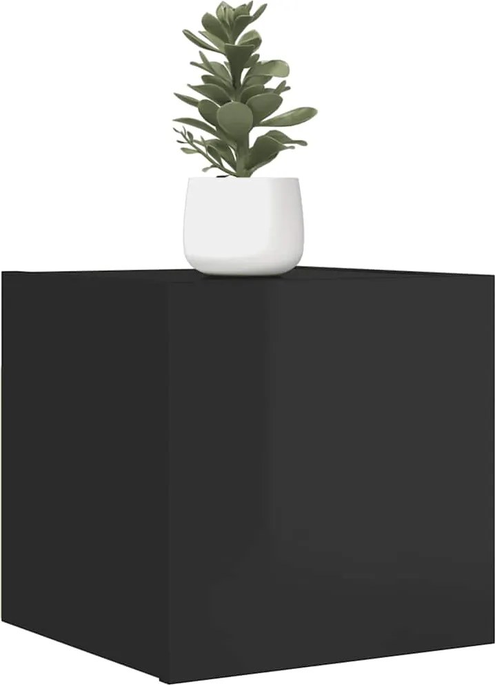 vidaXL Móvel de TV de parede 2 pcs 30,5x30x30 cm preto brilhante