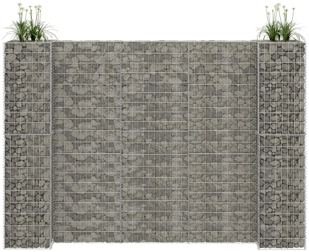 vidaXL Gabião em forma de H fio de aço 260x40x200 cm