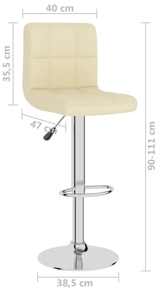 Bancos de bar 2 pcs tecido cor creme