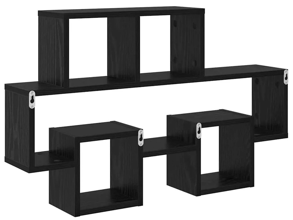 Prateleira de Parede Carvalho Preto 82 x 15 x 51 cm