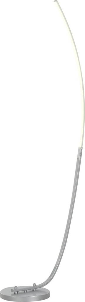 Candeeiro de pé LED com 3 níveis de luminosidade reguláveis, candeeiro de pé moderno com interruptor no pé, prateado