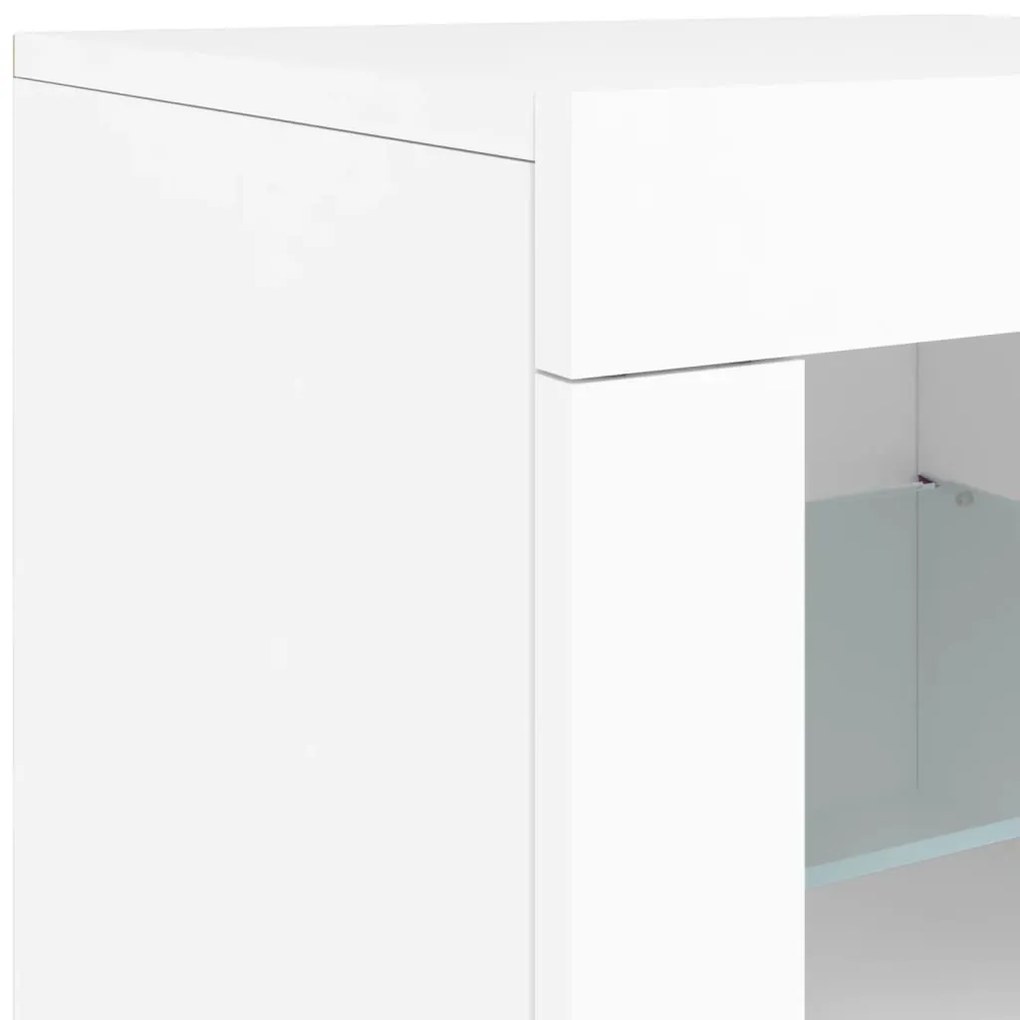 Aparador com luzes LED 181,5x37x67 cm branco