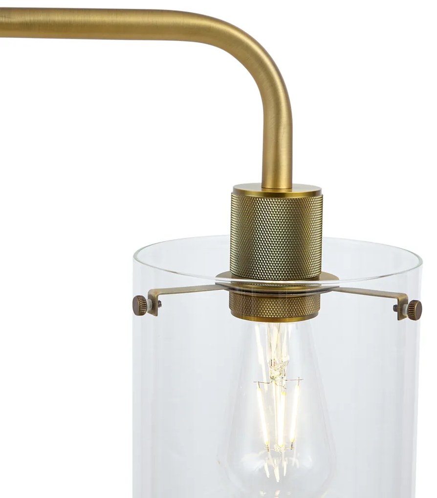 Candeeiro de pé de design bronze com vidro transparente - Domo Moderno