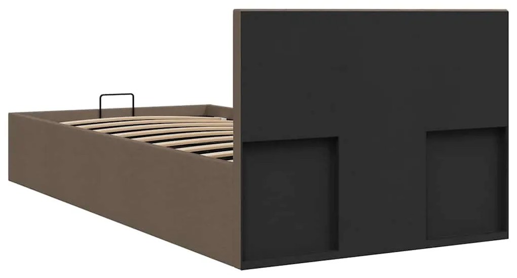 Cama hidráulica c/ arrumação 100x200cm tecido cinza-acastanhado