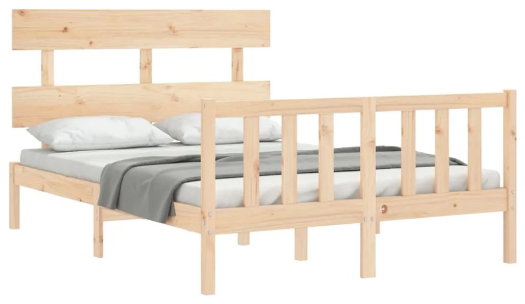 Cama sem colchão 140x190 cm madeira de pinho maciça