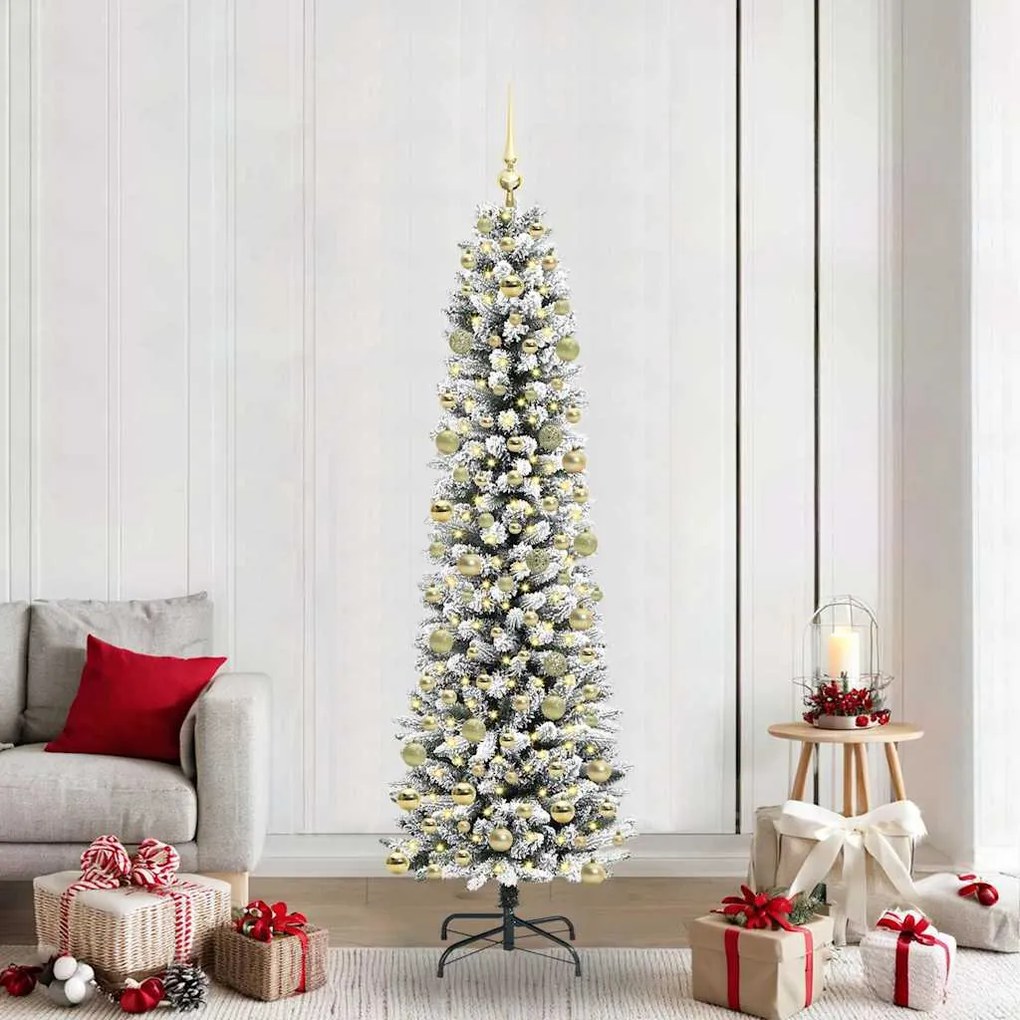 vidaXL Árvore de Natal Artificial Branco 210 cm PVC, Metal e Plástico