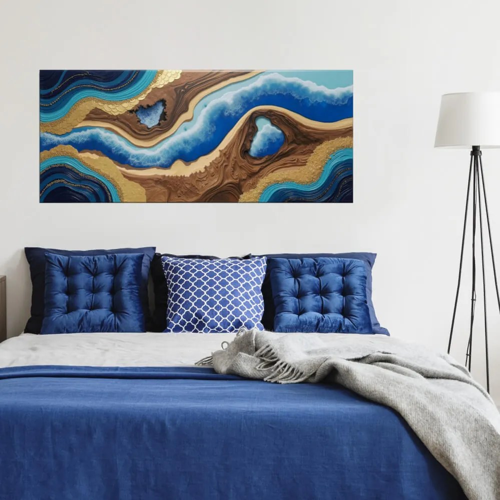 XXL Sticker - Corrente epóxi dinâmica em dourado e azul