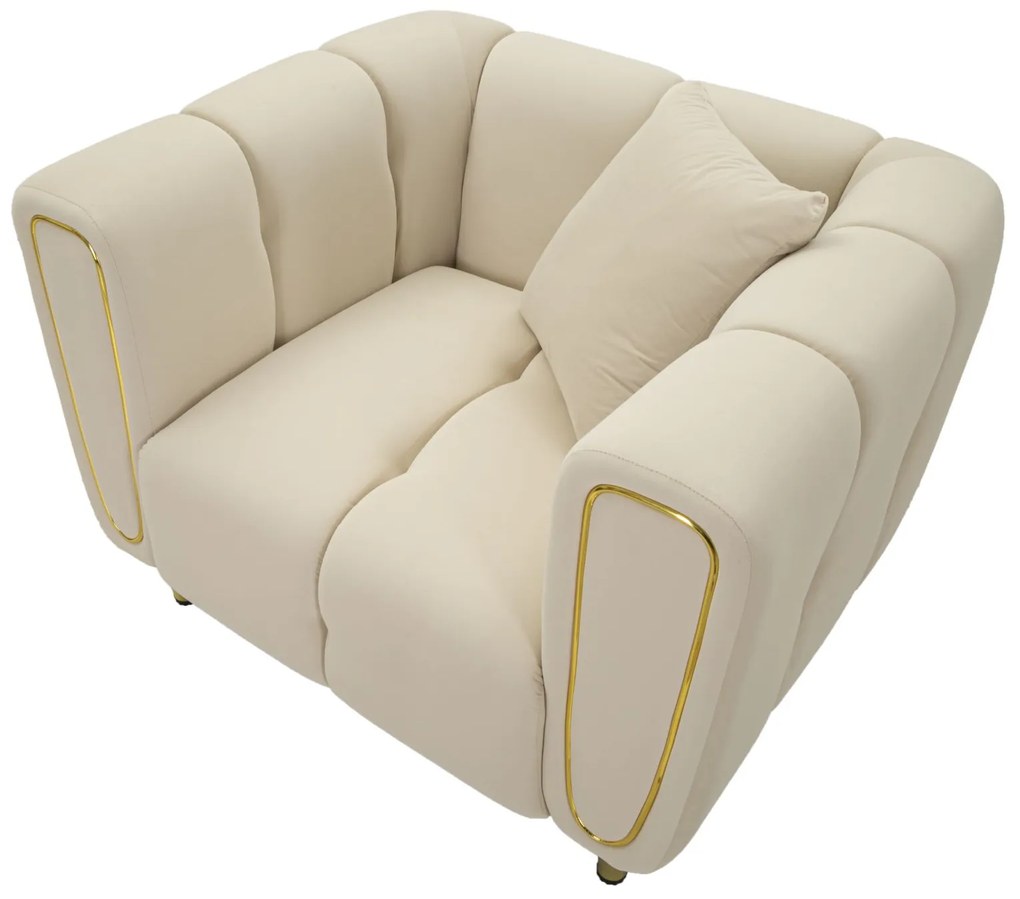 POLTRONA ALMA CREME COM ALMOFADA 97X81X71CM