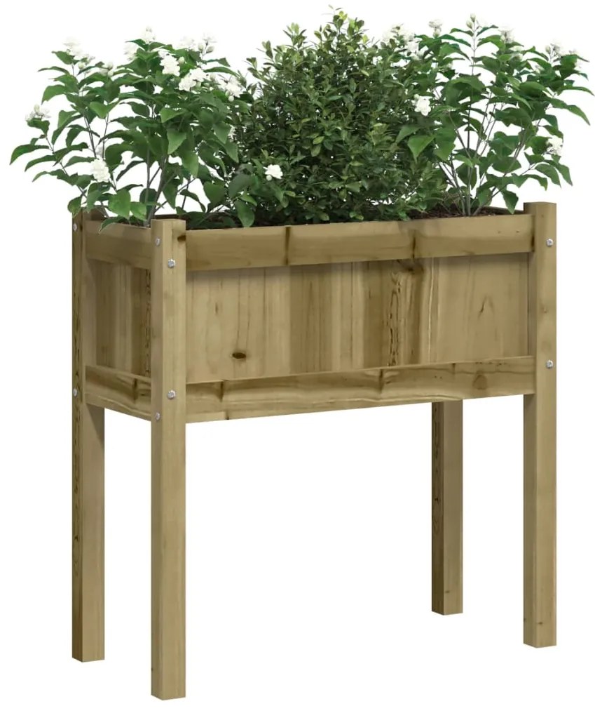 Vasos/floreiras de jardim com pernas 2 pcs pinho impregnado