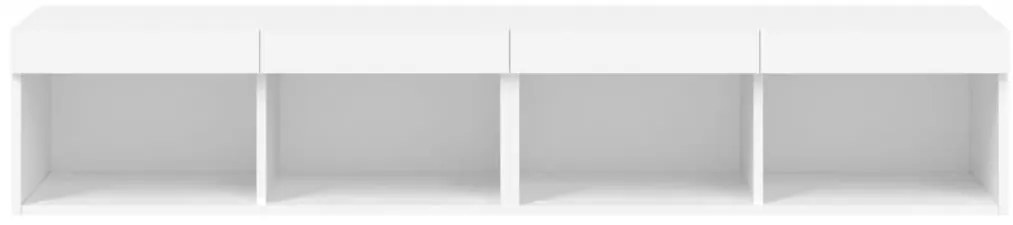 Móveis de TV com luzes LED 2 pcs 80x30x30 cm branco