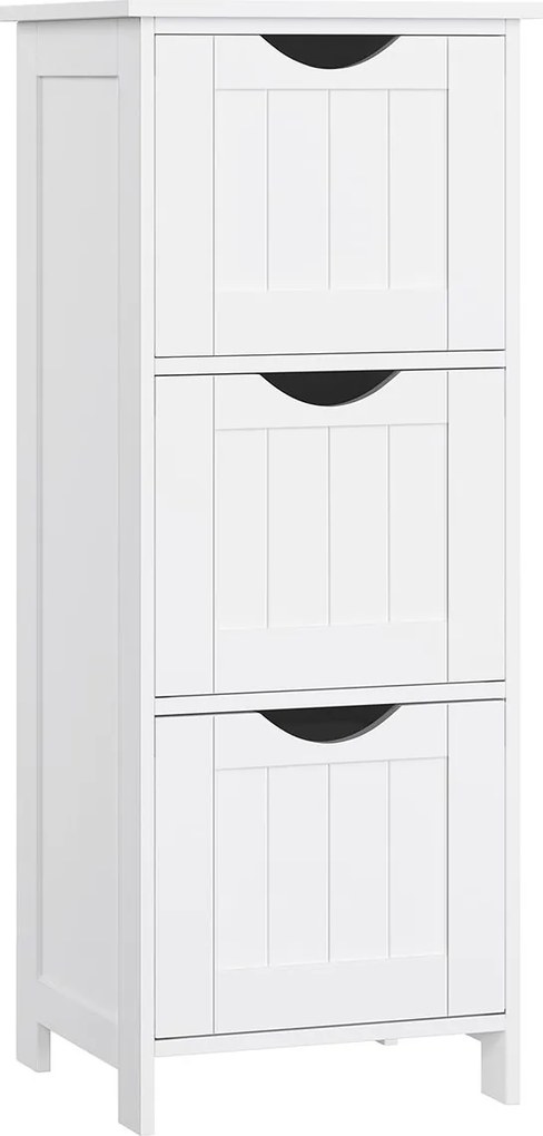 Armário casa de banho com 3 gavetas 32 x 30 x 81 cm Branco mate