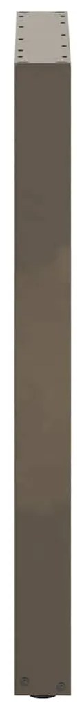 Pés de mesa de bar em forma de U, 2 peças, aço natural, 60x(90-91) cm,