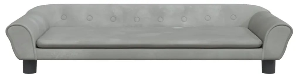 Sofá infantil 100x50x26 cm veludo cinzento-claro
