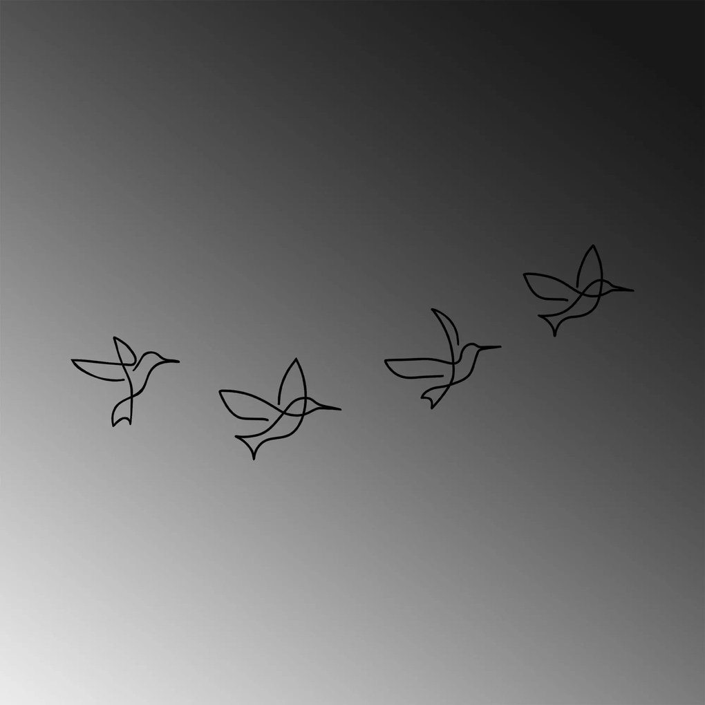 Acessório Decorativo de Parede Birds – Preto – 18x21 cm, 20x24 cm, 20x