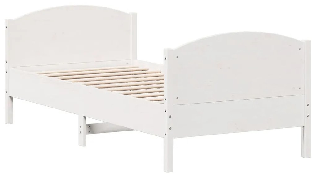 Cama sem colchão 90x190 cm madeira de pinho maciça branco