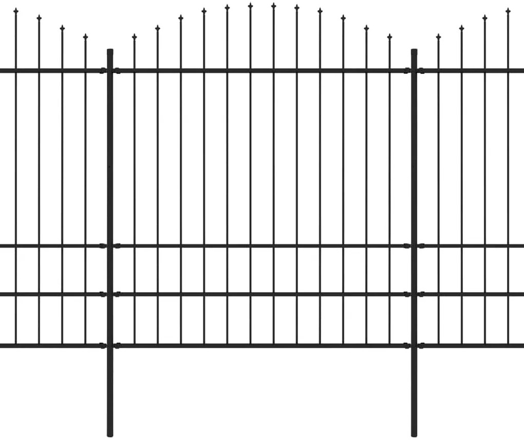 Cerca de jardim com topo em lanças (1,75-2)x15,3 m aço preto