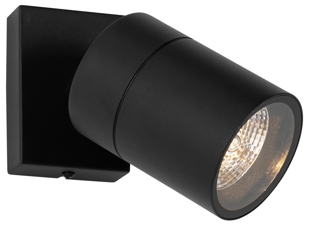 Candeeiro de parede exterior preto AR70 ajustável IP44 - Solo