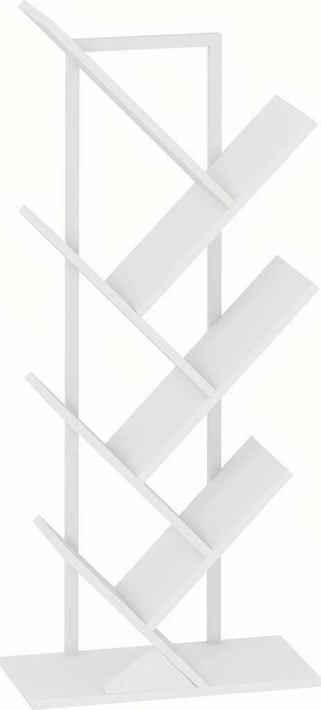 HOMCOM Estante Árvore de 7 Níveis, Móvel de Armazenamento Industrial com Estrutura em Aço, 50x24x109cm, Branco | Aosom Portugal