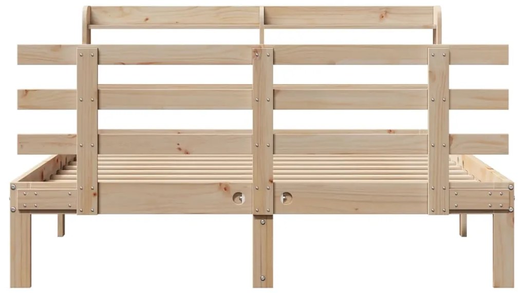 Estrutura de cama c/ cabeceira 150x200 cm pinho maciço