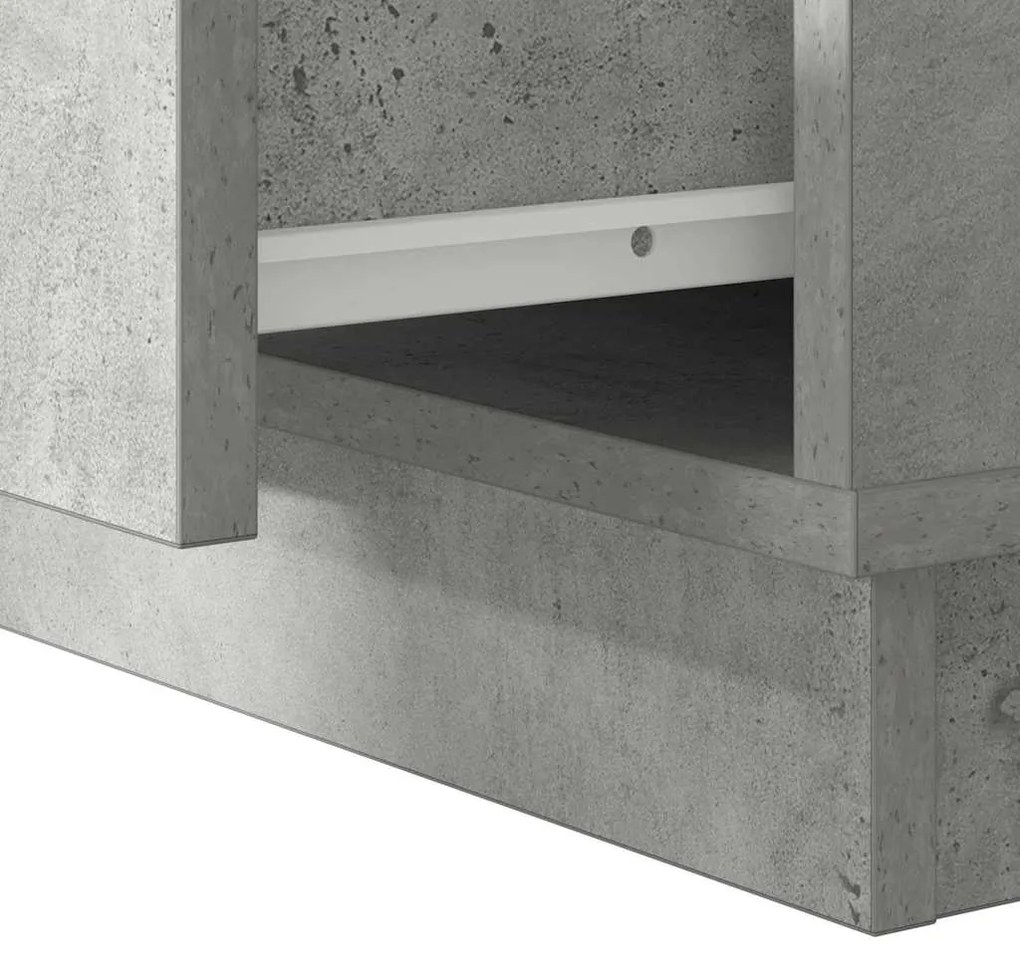 Criado-Mudo com LED Cinza Concreto 50x34,5x50 cm
