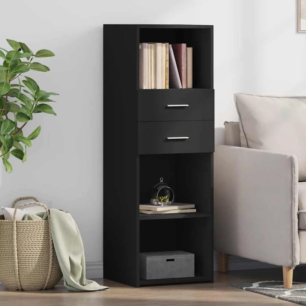 vidaXL Armário alto 40x42,5x124 cm derivados de madeira preto