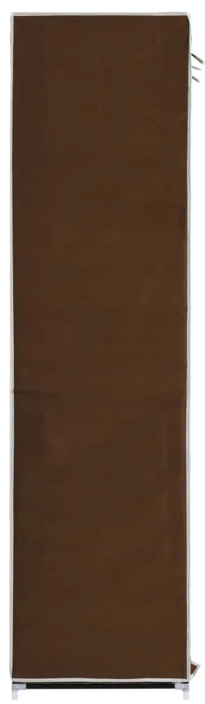 Roupeiro compartimentos e varões 150x45x175cm tecido castanho